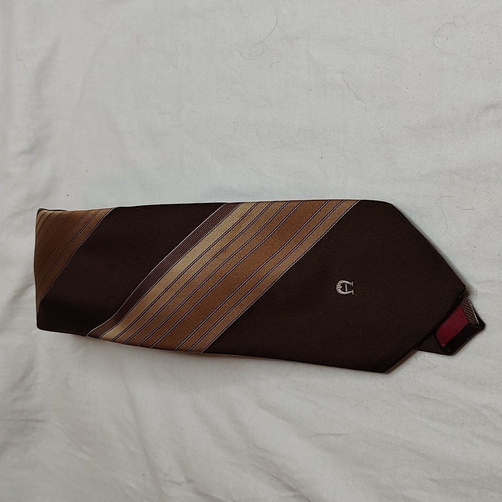 Vintage Etienne Aigner Tie brown stripes 56 inches long